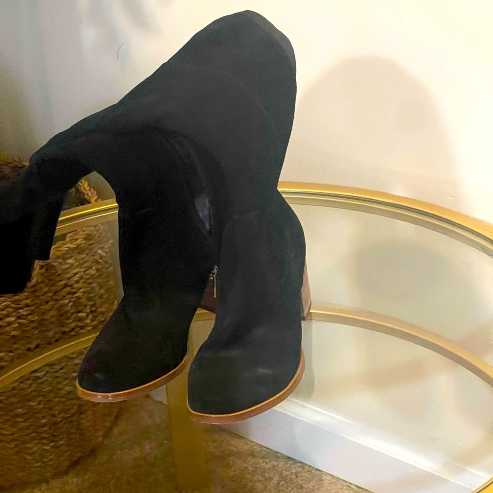 Black suede boots